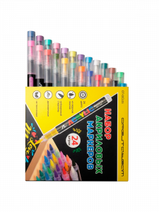 Набор акриловых разноцветных маркеров 24 шт Орбита OT-OCL05